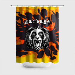 Шторка для душа Garbage рок панда и огонь, цвет: 3D-принт