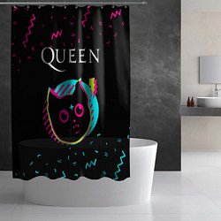 Шторка для душа Queen - rock star cat, цвет: 3D-принт — фото 2
