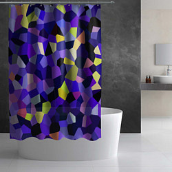 Шторка для душа Мозаика фиолетовая, цвет: 3D-принт — фото 2