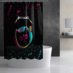 Шторка для душа Metallica - rock star cat, цвет: 3D-принт — фото 2
