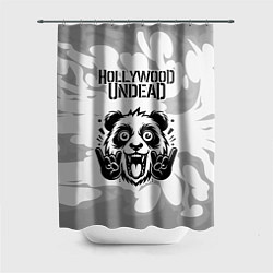 Шторка для душа Hollywood Undead рок панда на светлом фоне, цвет: 3D-принт