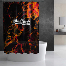Шторка для душа Judas Priest red lava, цвет: 3D-принт — фото 2