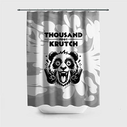 Шторка для душа Thousand Foot Krutch рок панда на светлом фоне, цвет: 3D-принт