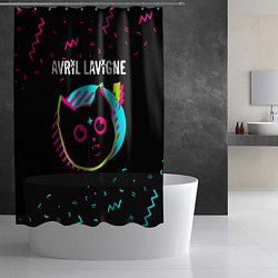 Шторка для душа Avril Lavigne - rock star cat, цвет: 3D-принт — фото 2