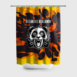 Шторка для душа Breaking Benjamin рок панда и огонь, цвет: 3D-принт