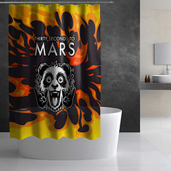 Шторка для душа Thirty Seconds to Mars рок панда и огонь, цвет: 3D-принт — фото 2
