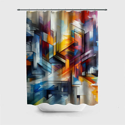 Шторка для душа Абстрактные фигуры, цвет: 3D-принт