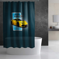 Шторка для душа Спортивная итальянская машина Lamborghini Huracan, цвет: 3D-принт — фото 2