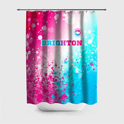 Шторка для душа Brighton neon gradient style посередине, цвет: 3D-принт