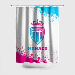 Шторка для душа Monaco neon gradient style, цвет: 3D-принт