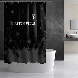 Шторка для душа Aston Villa sport на темном фоне посередине, цвет: 3D-принт — фото 2