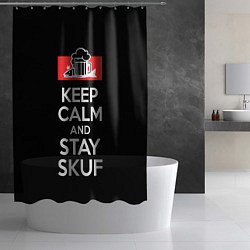 Шторка для душа Keep calm and stay skuf, цвет: 3D-принт — фото 2