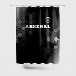 Шторка для душа Arsenal sport на темном фоне посередине, цвет: 3D-принт