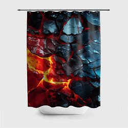 Шторка для душа Темная огненная плитка, цвет: 3D-принт