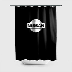 Шторка для душа Nissan logo white, цвет: 3D-принт