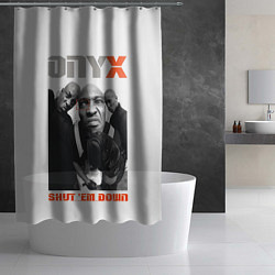 Шторка для душа Onyx - shut em down white, цвет: 3D-принт — фото 2