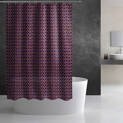 Шторка для душа Фиолетово-коричневые волнистые линии, цвет: 3D-принт — фото 2