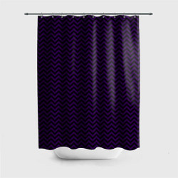 Шторка для душа Чёрно-фиолетовый ломаные полосы, цвет: 3D-принт
