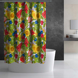 Шторка для душа Фрукты на цветочном фоне, цвет: 3D-принт — фото 2