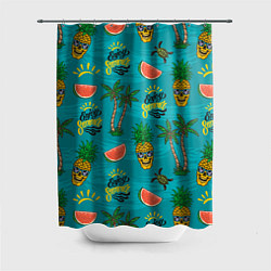 Шторка для душа Enjoy summer pattern - pineapple, цвет: 3D-принт