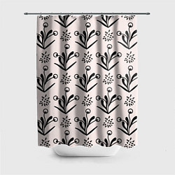 Шторка для душа Веточка цветочная, цвет: 3D-принт