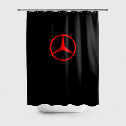 Шторка для душа Mercedes logo red, цвет: 3D-принт