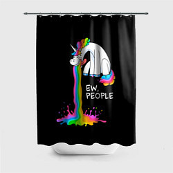 Шторка для душа Единорог не любит людей, цвет: 3D-принт