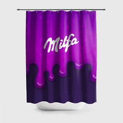 Шторка для душа Милфа фиолетовые капли, цвет: 3D-принт