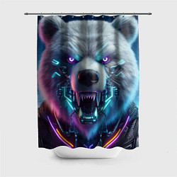 Шторка для душа Cyber bear - neon glow, цвет: 3D-принт