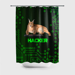 Шторка для душа Кот Шлепа хакер, цвет: 3D-принт