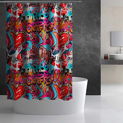 Шторка для душа Hip hop graffiti pattern, цвет: 3D-принт — фото 2