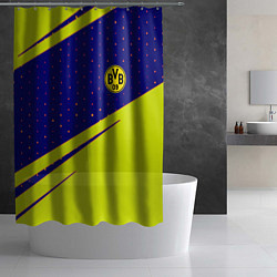 Шторка для душа Borussia logo geometry, цвет: 3D-принт — фото 2