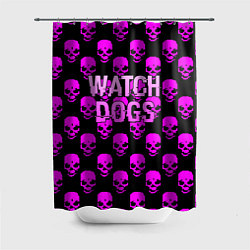 Шторка для душа Watch dogs neon skull, цвет: 3D-принт