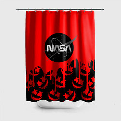 Шторка для душа Marshmello x Nasa red, цвет: 3D-принт