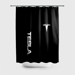 Шторка для душа Tesla logo white, цвет: 3D-принт