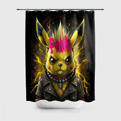 Шторка для душа Пикачу покемон punk, цвет: 3D-принт