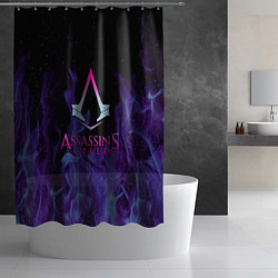 Шторка для душа Assassins Creed flame, цвет: 3D-принт — фото 2