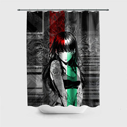Шторка для душа Девушка с татуированными плечами, цвет: 3D-принт