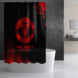 Шторка для душа Manchester United - red gradient, цвет: 3D-принт — фото 2