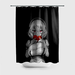 Шторка для душа Аниме девушка с сердцем в руках, цвет: 3D-принт