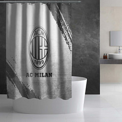 Шторка для душа AC Milan - white gradient, цвет: 3D-принт — фото 2