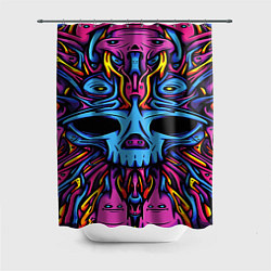 Шторка для душа Skull tatoo steel, цвет: 3D-принт