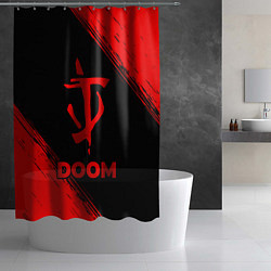 Шторка для душа Doom - red gradient, цвет: 3D-принт — фото 2