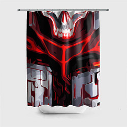 Шторка для душа Red stripes on a black and white background, цвет: 3D-принт