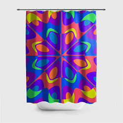 Шторка для душа Оптический узор красочная мозаика, цвет: 3D-принт