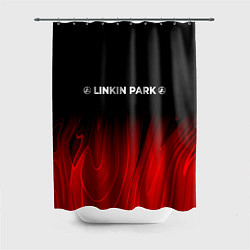 Шторка для душа Linkin Park 2024 red plasma, цвет: 3D-принт