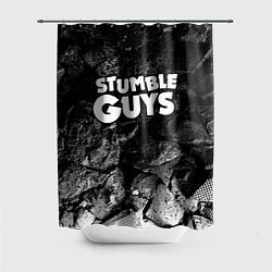 Шторка для душа Stumble Guys black graphite, цвет: 3D-принт