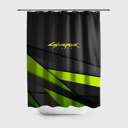 Шторка для душа Cyberpunk 2077 stripes line, цвет: 3D-принт