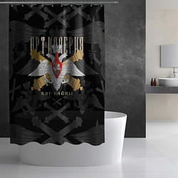 Шторка для душа Артиллерия Бог войны, цвет: 3D-принт — фото 2