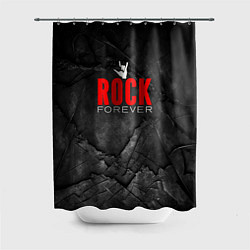 Шторка для душа Rock forever on black, цвет: 3D-принт